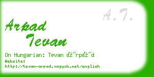 arpad tevan business card